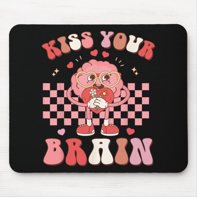 Your Brain Valentines Test Day Teacher Squad Kids  Mouse Mat (Front)