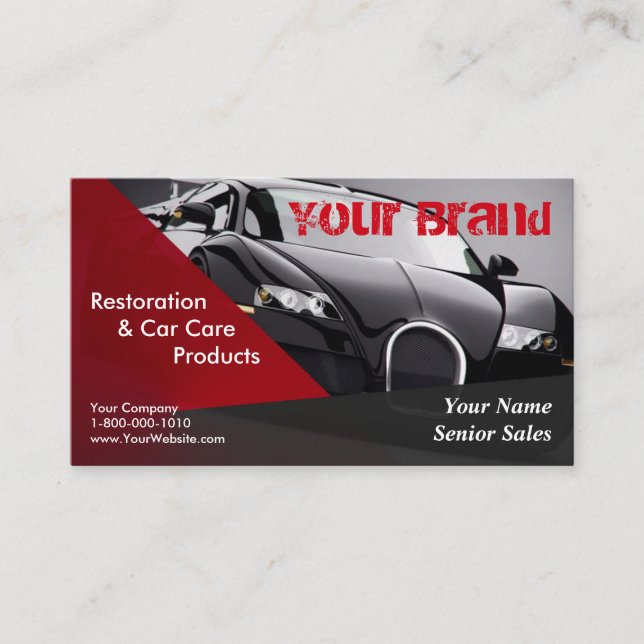 Your Brand Black Car Business Card (Front)
