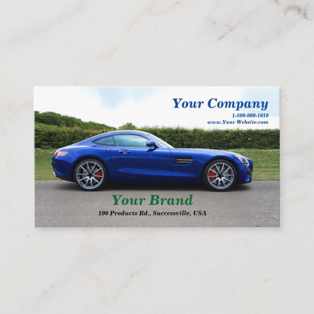 Your Brand Blue Car Business Card (Front)