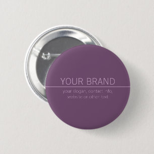 Your Brand or Business Name Modern Purple Mauve  6 Cm Round Badge