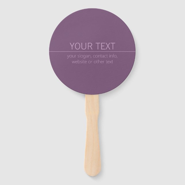 Your Brand or Business Name Modern Purple Mauve  Hand Fan (Front)