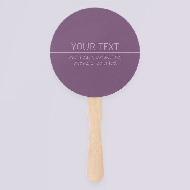 Your Brand or Business Name Modern Purple Mauve  Hand Fan (Creator Uploaded)