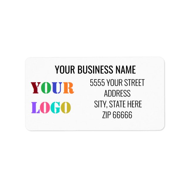 Your Branded Logo Name Address Labels Template (Front)