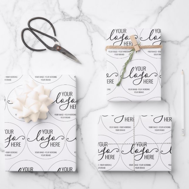 Your Business Company Logo Branding Markeiting Wrapping Paper Sheet (Front)