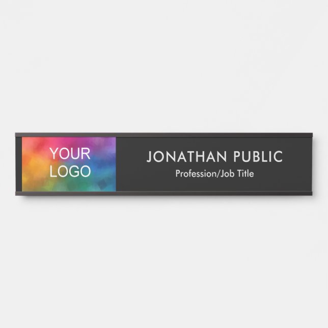 Your Business Company Logo Here Modern Design Long Door Sign (Front)