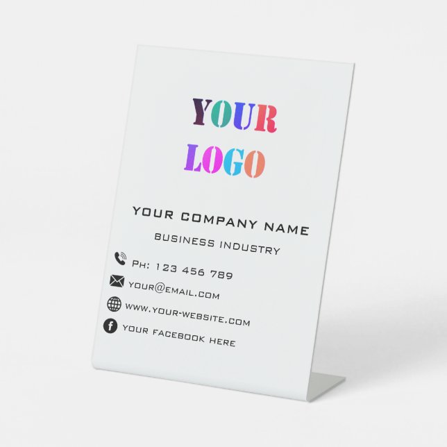 Your Business Company Logo Promotional Personalise Pedestal Sign (Front)
