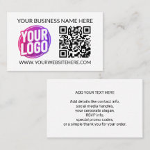 Your Business Company Team Logo & QR Code and Text