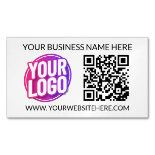 Your Business Company Team Logo & QR Code & Text Magnetic Business Card