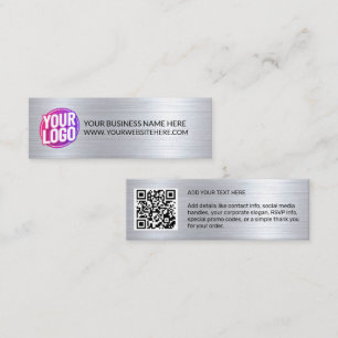 Your Business Company Team Logo & QR Code & Text Mini Business Card