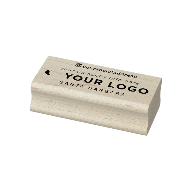 Your Business Inline Logo Custom Rubber Stamp (Stamp)