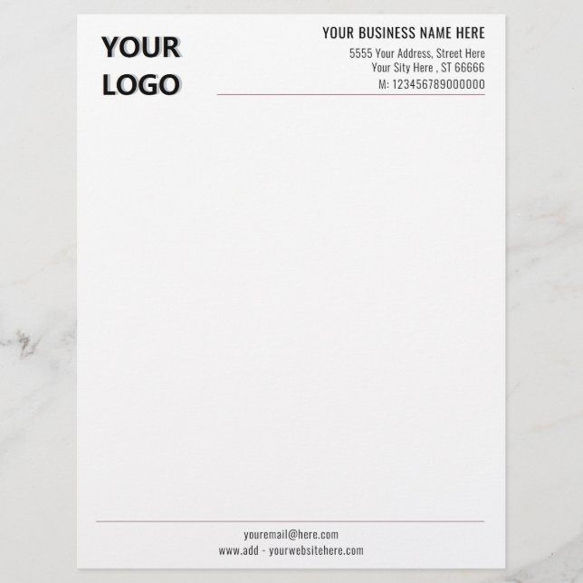 Your Business Letterhead Template with QR Code (Front)