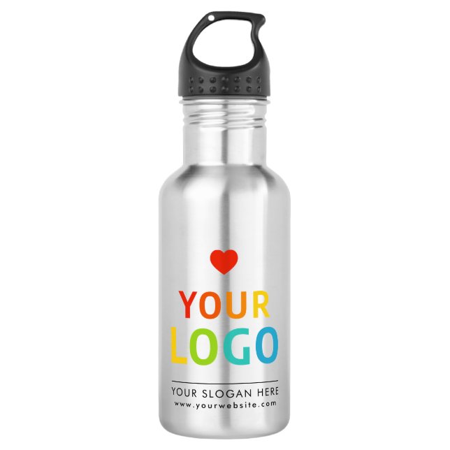 Your Business Logo 18 oz Personalised 532 Ml Water Bottle (Front)