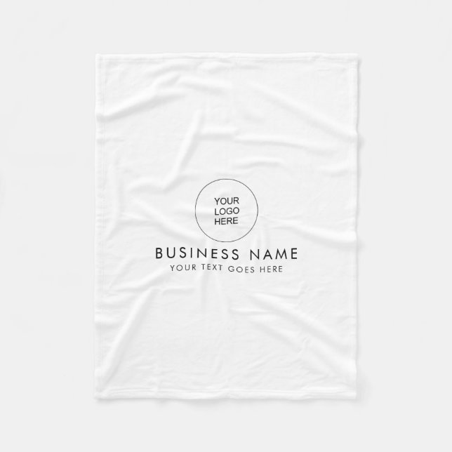 Your Business Logo Add Text Customisable Template Fleece Blanket (Front)