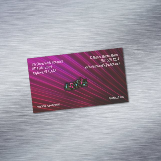 Your Business Logo and Company Information Neon Magnetic Business Card (In Situ)