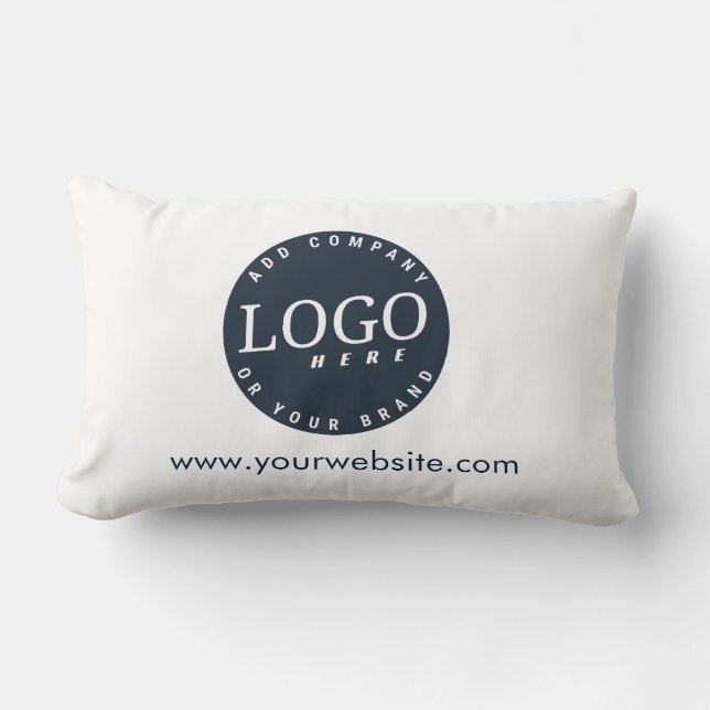 Your Business Logo and Company Website Lumbar Cushion (Front)