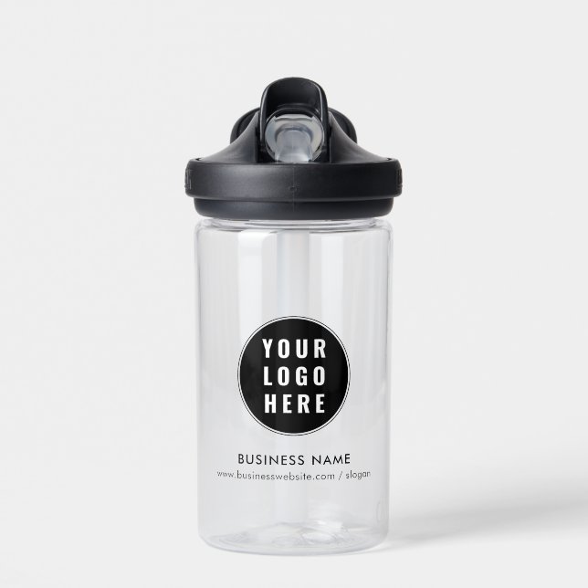 Your Business Logo and Company Website Promotional Water Bottle (Front)