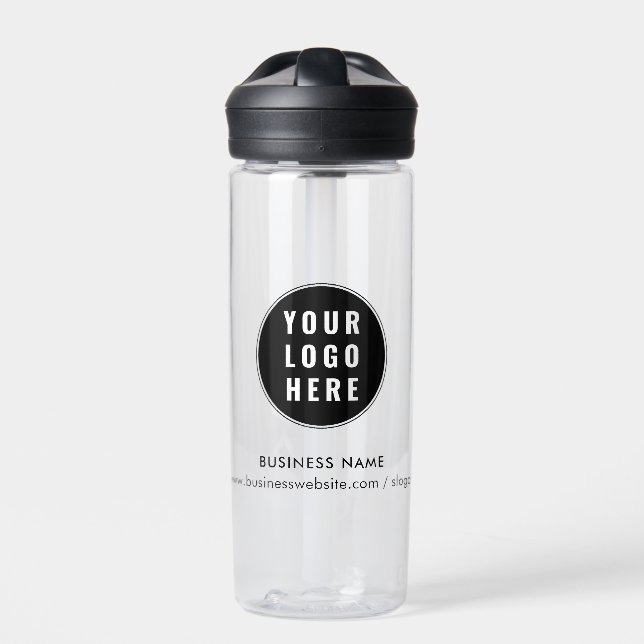 Your Business Logo and Company Website Promotional Water Bottle (Front)