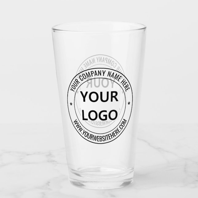 Your Business Logo and Custom Text Glass Gift (Front)
