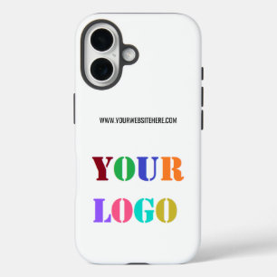 Your Business Logo and Custom Text Template iPhone 16 Case