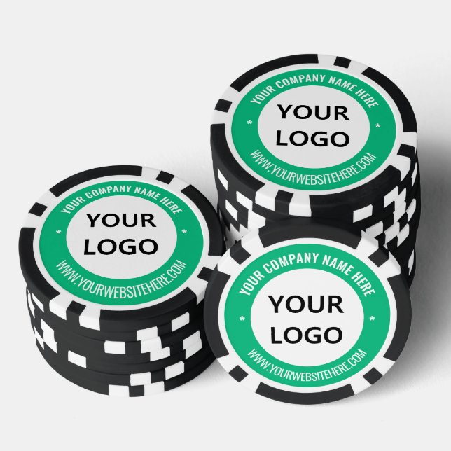 Your Business Logo and Text Company Poker Chips (Stack)