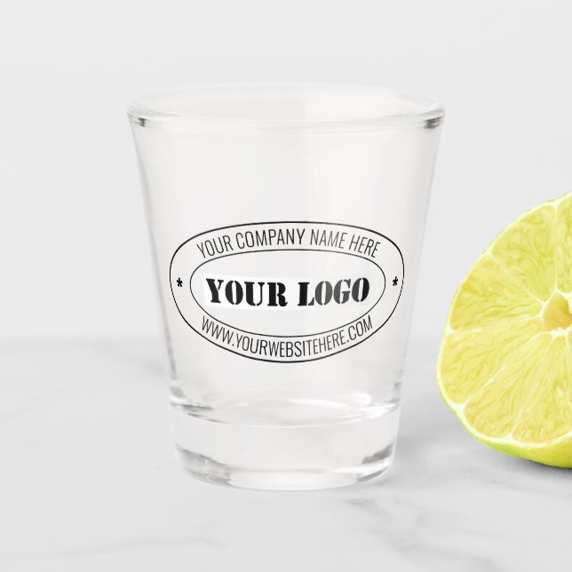 Your Business Logo and Text Company Shot Glass (Front)