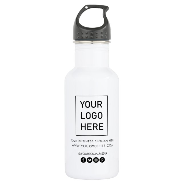 Your Business Logo and Text Custom 532 Ml Water Bottle (Front)