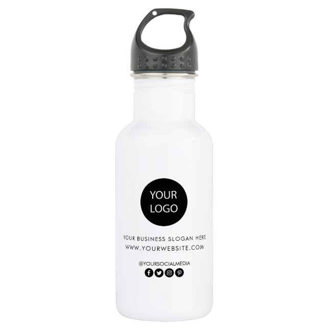 Your Business Logo and Text Custom 532 Ml Water Bottle (Front)