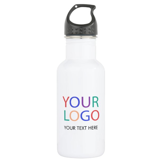 Your Business Logo and Text Custom 532 Ml Water Bottle (Front)