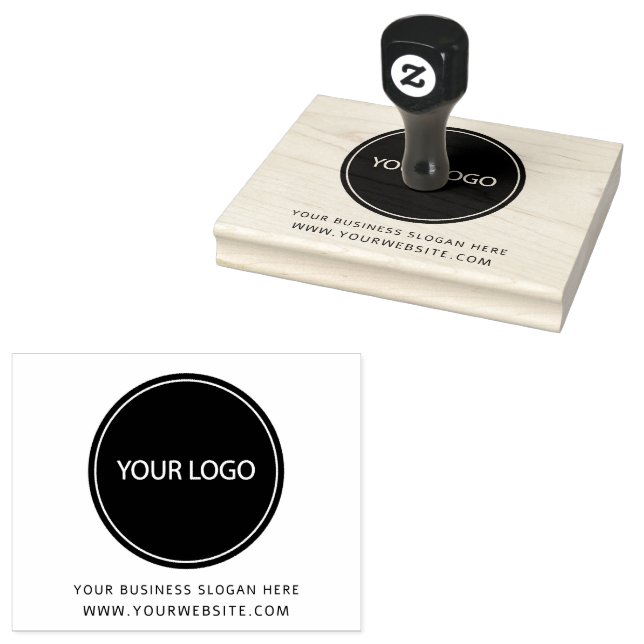 Your Business Logo and Text  Custom Large  Rubber Rubber Stamp (Stamped)