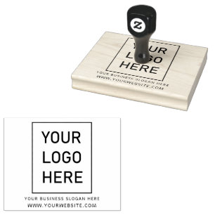 Your Business Logo and Text  Custom Large  Rubber Stamp