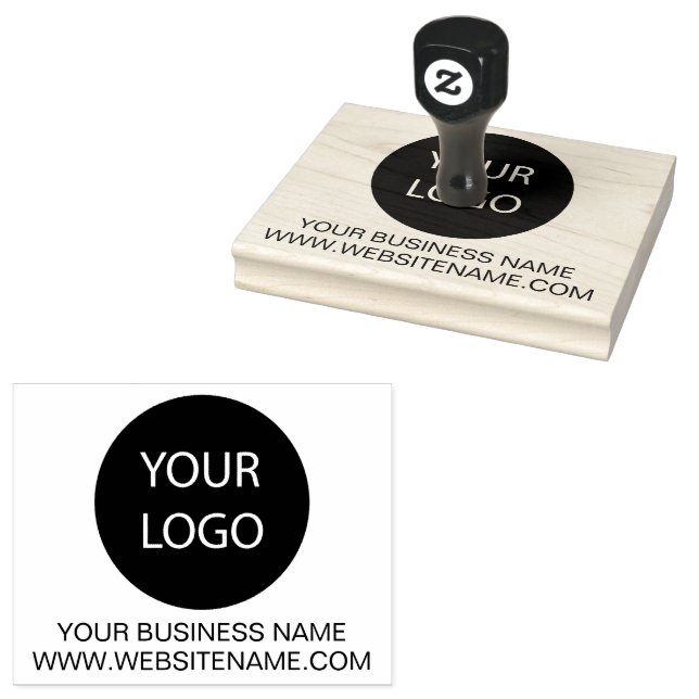 Your Business Logo and Text  Custom Rubber Stamp (Stamped)