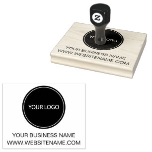 Your Business Logo and Text  Custom Rubber Stamp