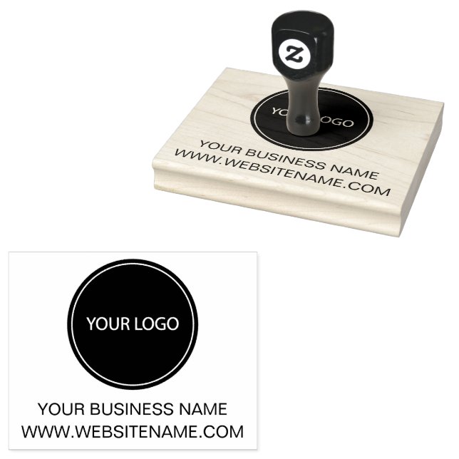 Your Business Logo and Text  Custom Rubber Stamp (Stamped)