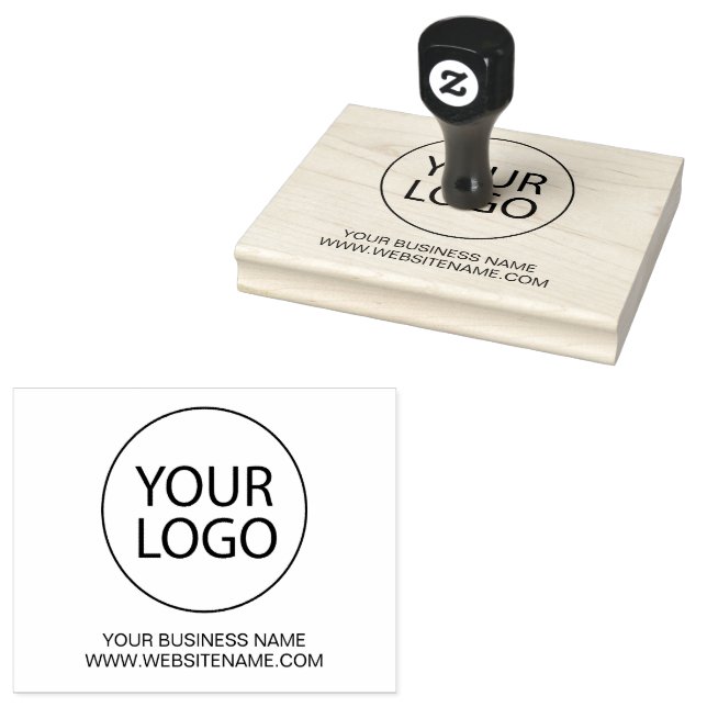 Your Business Logo and Text  Custom Rubber Stamp (Stamped)