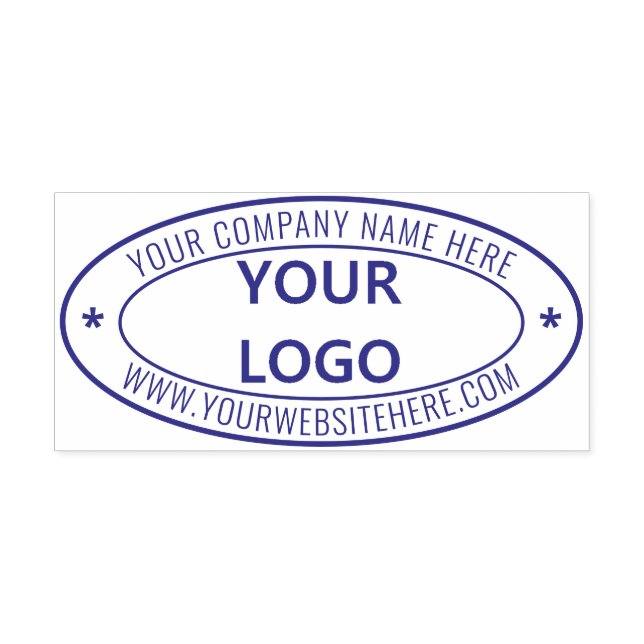 Your Business Logo and Text Oval Stamp Template (Design)