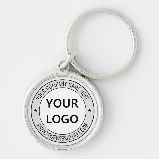 Your Business Logo and Text Promotional Keychain (Front)