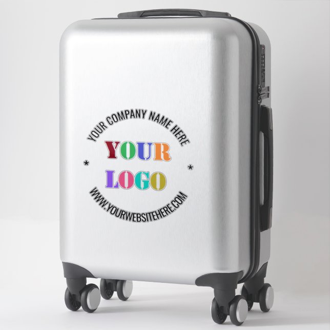 Your Business Logo and Text Promotional Sticker (Suitcase)