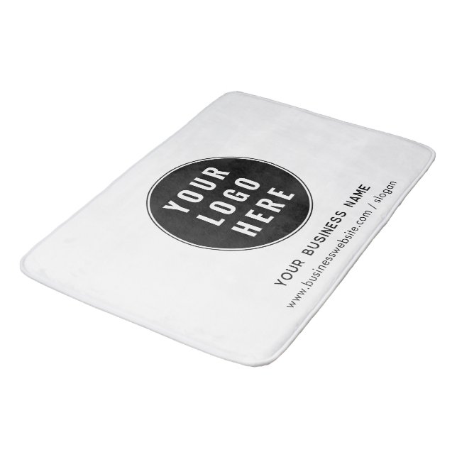 Your Business Logo and Website Custom Bath Mat (Angled)