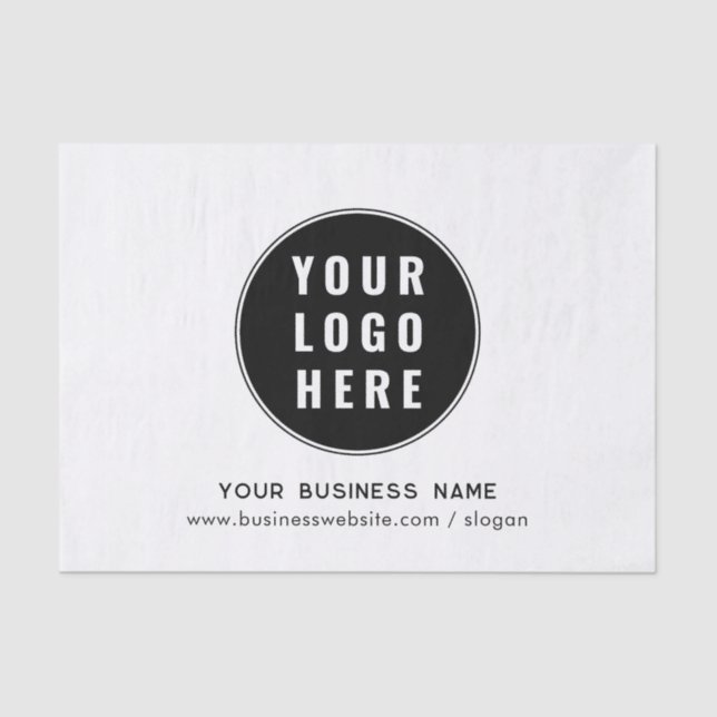 Your Business Logo and Website Custom Employees Tissue Paper (Front)
