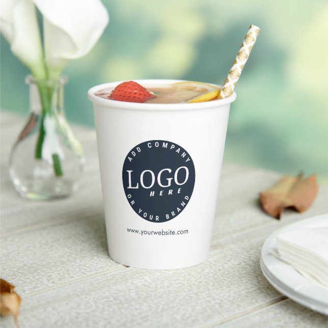 Your Business Logo and Website Custom Paper Cups (Insitu)