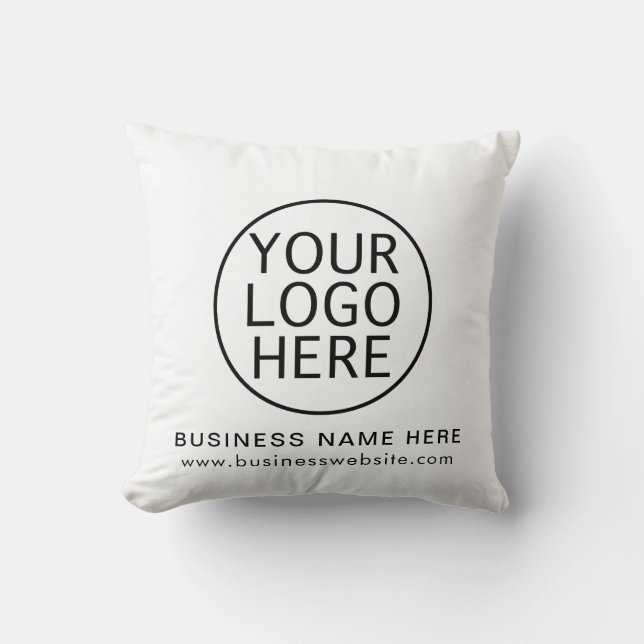 Your Business Logo and Website Stylish Custom Cushion (Front)