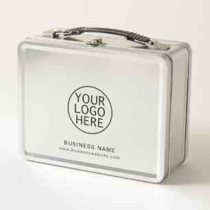 Your Business Logo and Website Stylish Custom Metal Lunch Box