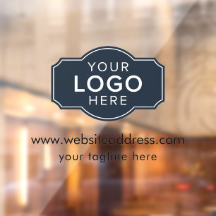 Your Business Logo and Website Tagline Window Cling
