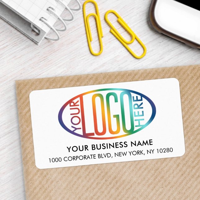 Your Business Logo Basic White Return Address Label (Creator Uploaded)