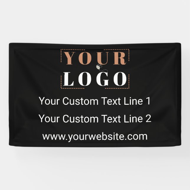 Your Business Logo Black and White Banner (Horizontal)