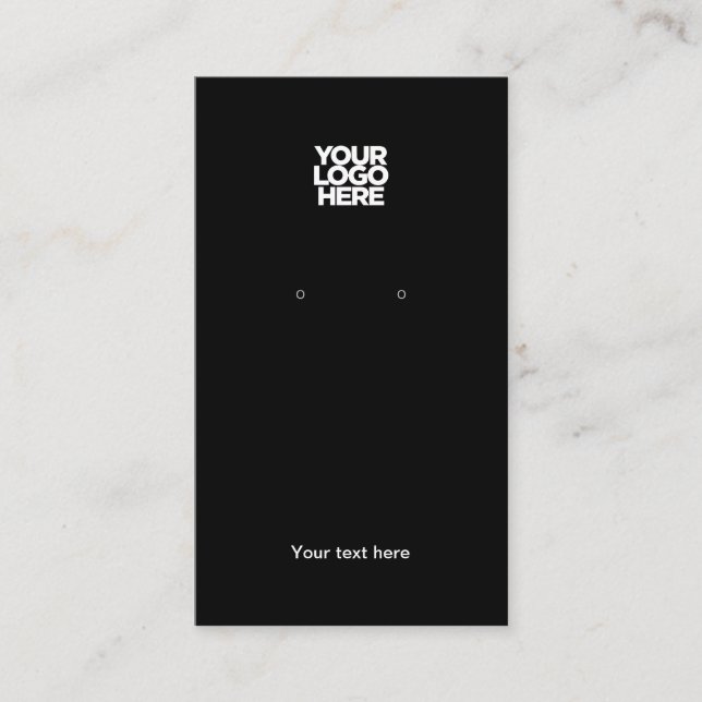 Your Business Logo Black Earring Display Card (Front)