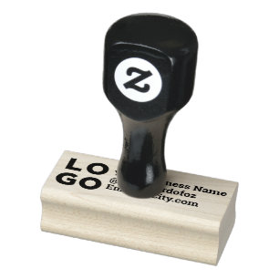 Your Business Logo, Business Name, Social, Website Rubber Stamp