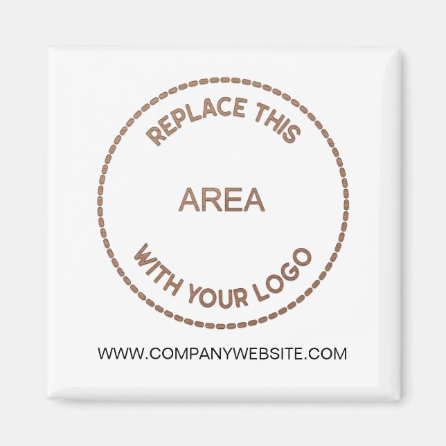Your Business Logo Company Website Address White Magnet (Front)