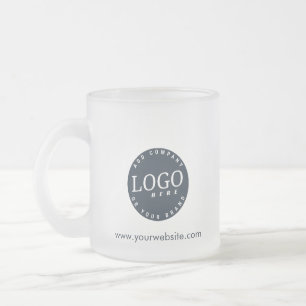 Your Business Logo Company Website Custom Frosted Glass Coffee Mug