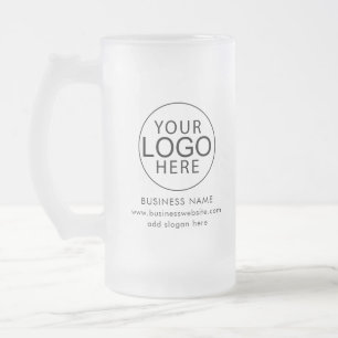 Your Business Logo Corporate Promotional Custom Frosted Glass Beer Mug